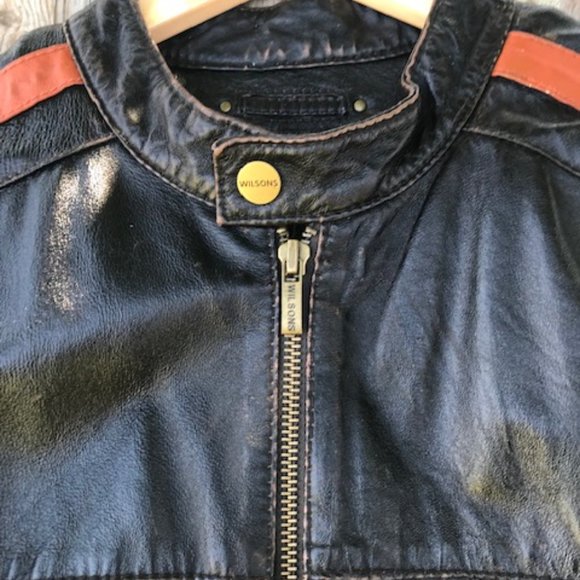 Wilson leather vintage motorcycle jacket - Picture 3 of 14